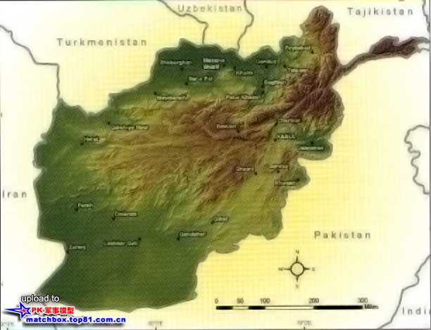 阿富汗地形图