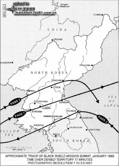 A-12 127号机穿越北朝鲜的侦察路线