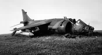 着陆失败的 Harrier GR.3