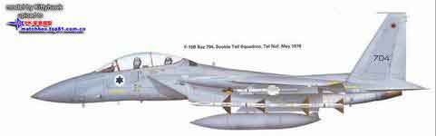 Baz 704号F-15B战斗机的侧视图